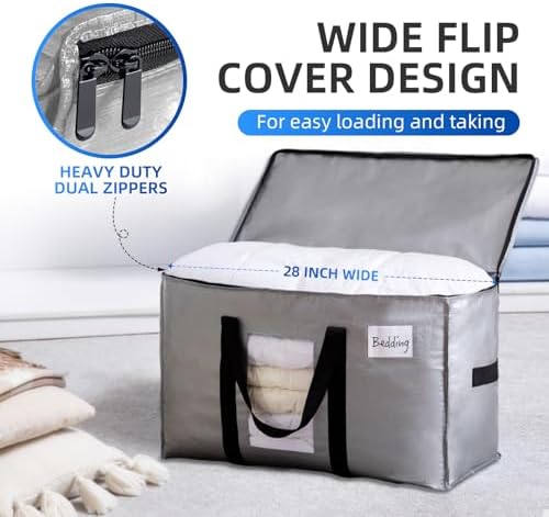 TAILI 8 Pack Silver Extra Large Moving Bags,Storage Bag with Visible Window - Image 3