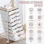 TOOLF Rolling Storage Cart with 8 Drawers,White - Image 4