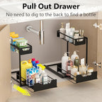 Ceetug Under Kitchen Sink Organizers and Storage, Black, 2 Pack - Image 3