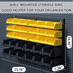 KJE 30PCS Wall Mounted Storage Bins, Plastic Tool Organizer for Garage Storage, Screws, Nuts, Bolts, Small Hardware Parts -Black, Yellow - Image 2