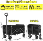 Collapsible Wagons Carts Foldable, 360lbs Folding Wagon Cart with Wheels - Image 2