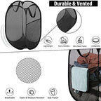 BATTOO Deluxe Strong Mesh Pop up Laundry Hamper Basket with Side Pocket for Laundry Room, Bathroom, Kids Room, College Dorm or Travel 3 Pack Black - Image 2
