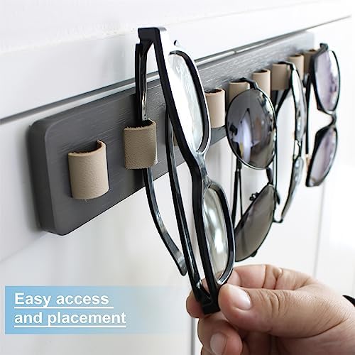 Sunglasses Organizer Wall Mounted Wood Sunglass Holder for Home Glasses Holder/Sunglasses Rack,Home Decor (Gray-1pcs-long) - Image 3