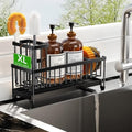 Cisily Sponge Holder for Kitchen Sink, Sink Caddy Organizer with High Brush Holder, Kitchen Countertop Organizers and Storage Essentials, Rustproof 304 Stainless Steel (Large Black, 10.62″) by CISILYHOMELIFE