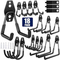 18 Pack Garage Hooks, Anti-Slip Coating, Hooks for Hanging Heavy Duty for Garages, Bicycles, Ladders, Gardening, Tools, Including 3 Organizing Straps by Unknown