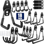18 Pack Garage Hooks, Anti-Slip Coating, Hooks for Hanging Heavy Duty for Garages, Bicycles, Ladders, Gardening, Tools, Including 3 Organizing Straps by Unknown