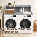 Royxen Laundry Countertop with 2-Tier Shelf Universal Fit, Washer and Dryer Countertop with Storage Space, Shelf Height 11.5 Inches, Solid Wood Core, Grey - Image 6