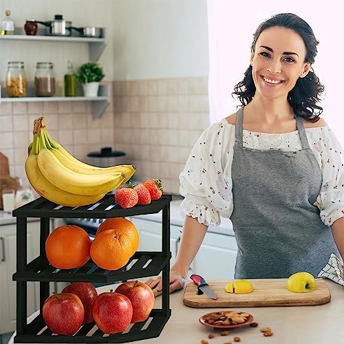 Black Plate Organizer for Cabinet - 3 Tier Bamboo Corner Cabinet Organizer Shelf for Plates Bowls Mugs Cups, Kitchen Cabinet Organizer, Cabinet Shelf Organizer, Countertop Rack, 10 x 10 x 9.5 Inch - Image 7