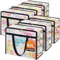 6 Packs 40L Clear Under Bed Storage Containers, Large Clothes Storage Bags by Unknown