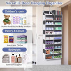 Heavy Duty Over The Door Organizer 5 Tiers, Extra Large Behind Door Storage of 10 Big Front & 10 Mesh Pockets, 80lb Weight Capacity, Hanging Doors Storage Organizer for Closet Bedroom Nursery, Grey - Image 6