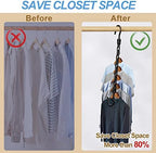 24 Pack Hangers Space Saving Magic Space Saver Smart Plastic Hangers Black | Clothes Hanger Organizer Closet Organizers and Storage for Closet Wardrobe Apartment College Dorm Room Essentials - Image 3
