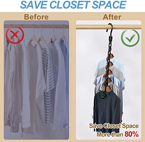 24 Pack Hangers Space Saving Magic Space Saver Smart Plastic Hangers Black | Clothes Hanger Organizer Closet Organizers and Storage for Closet Wardrobe Apartment College Dorm Room Essentials - Image 3