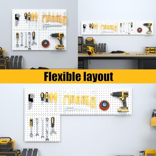 Spampur Peg Board, 4 Pack Metal Pegboard Panels with 50 Hooks - Image 5