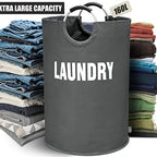 DOKEHOM 160L XX-Large Laundry Basket Bag, Collapsible Hamper, Dark Grey - Image 5