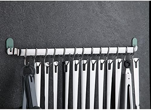 Kyraton Kitchen Utensil Rail Organizer - Wall Mounted Gourmet Rack With 14 Hooks for Hanging Knives, Mugs, Spatulas, Pots and Utensils - Image 3