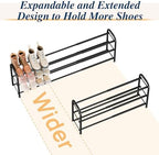 ENJOYBASICS 3 Tier Expandable Shoe Rack, Metal Small Shoes Shelf, Black - Image 6