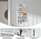Mail Organizer Wall Mount with 4 Key Hooks, Rustic Wooden Hanging Mail Sorter Farmhouse Key Holder for Wall Decoration, 2-Slot Wall File and Magazines Bill Letter Holder - Image 2