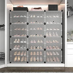 ROJASOP Portable 8-Tier Shoe Cabinet - 48-Pair Shoe Organizer with Expandable, Free Standing, Stackable Space Saving Design and 2 Exclusive Versatile Hooks for Bedroom - Image 5