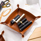 PU Leather Jewelry Valet Tray for Women and Man (Brown-B) - Image 6