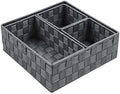 Posprica Woven Storage Baskets for Organizing, Small Baskets Cube Bin Container Tote Organizer Divider for Drawer, Closet, Shelf, Dresser, Set of 4(Dark Grey) by Posprica