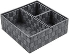 Posprica Woven Storage Baskets for Organizing, Small Baskets Cube Bin Container Tote Organizer Divider for Drawer, Closet, Shelf, Dresser, Set of 4(Dark Grey) by Posprica