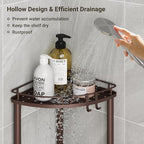 ELYKEN Corner Shower Caddy Standing, 3 Tier Metal Shower Organizer, Bronze - Image 5