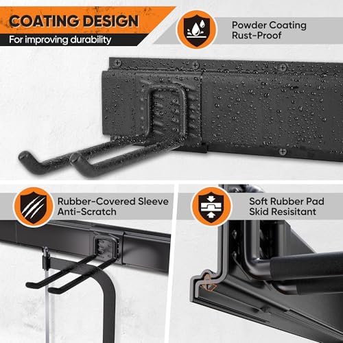 Nacial Heavy Duty Garden Tool Organizer Metal Wall Mount, 64 inches - Image 5