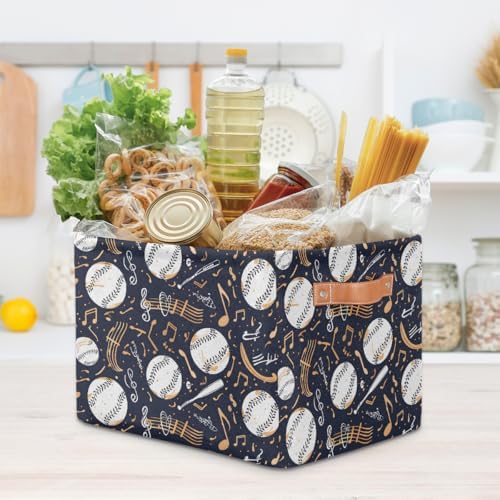 Musical Notes Storage Basket Toy Storage Bins Collapsible Cube Organizer - Image 7