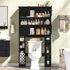Over The Toilet Storage Cabinet, Farmhouse Storage with Doors, Rustic Black - Image 4