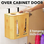 SpaceAid Bamboo 2 in 1 Garbage Bag Roll Holder & Dispenser, Under Sink Organizer for Kitchen Storage - Image 5