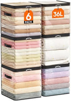 Lifewit 6 Pack Clear Clothes Storage Bags, Sweater Storage with Zipper, 36L by Lifewit