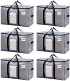 TAILI 6 Pack Silver Extra Large Moving Bags,Storage Bag with Visible Window by TAILI