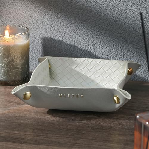 OLETHA Foldable Valet Tray, Travel Essentials, Woven Embossed, Grey - Image 6