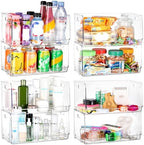 Nicunom 2 Pack Stackable Plastic Storage Bins Open Front, Clear Pantry Organizer Bin Household Food Storage Bin for Kitchen Countertops Cabinet Shelf - Image 5