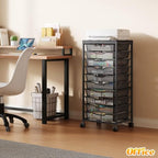 10-Drawer Rolling Storage Cart, Craft Organizers and Storage, Black - Image 7