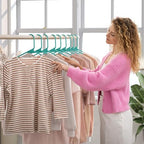 Plastic Hangers 20 Pack Aqua - Clothes Hangers - Makes The Perfect Coat Hanger and General Space Saving Hangers for Closet and New Apartment Essentials - Percheros Ganchos para Colgar Ropa Hangars - Image 3