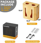 SpaceAid Bamboo 2 in 1 Garbage Bag Roll Holder & Dispenser, Under Sink Organizer for Kitchen Storage - Image 7