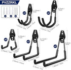 18 Pack Garage Hooks, Anti-Slip Coating, Hooks for Hanging Heavy Duty for Garages, Bicycles, Ladders, Gardening, Tools, Including 3 Organizing Straps - Image 2