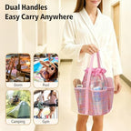 Mesh Shower Caddy Portable with Drawstring - 2-Handle Shower Bag for Dorm - Image 7