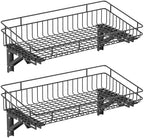 ULIBERMAGNET Large Folding Garage Shelf,Heavy Duty Wire Basket Storage Shelving,400LB Wall Mounted Storage DIY Folding Utility Racks for Garage, Office, Basement, Closet, Kitchen, Laundry by ULIBERMAGNET