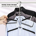 Hangers Space Saving Clothes Hanger 4 Packs | Non Slip Padded Coat Hanger 5 Layers Heavy Duty Stainless Steel Sweater Shirt Hanger Closet Storage Organizer - Image 4