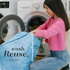Handy Laundry XL Laundry Bag – Heavy Duty Nylon, 30" x 40", Large Capacity, Durable Drawstring Closure, Machine Washable, Travel & Dorm Essentials for Dirty Clothes, Light Blue - Image 5