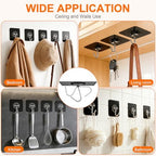 DDMY 100 Pack Adhesive Wall Hooks 50LB Heavy Duty Black Sticky Hook - Image 3