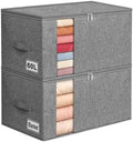 60L Rigid-Sided Blanket Storage Bags, 2 Pack, Gray by Boailydi