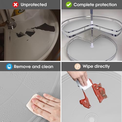 Lazy Susan Shelf Liner,Silicone Lazy Susan Liners for 28in Kitchen Turntables – Non-Slip and Heat-Resistant for Added Convenience 2PCS - Image 7