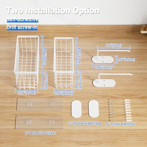 Mustorn 4 Pack Adhesive Cabinet Door Organizer, Lid Organizers Inside Cabinet Food Container/Tumbler Lid Organizer and Storage Cup Lids Holder for Kitchen & Bathroom Wall Mounted(White) - Image 6