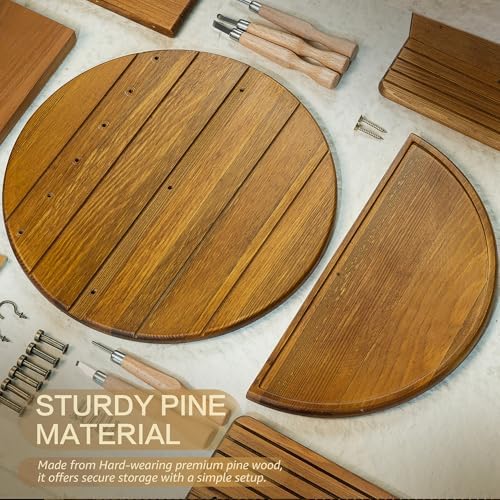 Rebee Vision Pine Wood Key Holder Wall Mount for Entryway Decor, Yellow - Image 3
