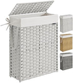 SONGMICS Laundry Hamper with Lid, 14.5 Gal (55 L) Synthetic Rattan,Foldable by Unknown