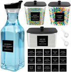 POLRAI Laundry Pod Containers and Dryer Sheet Holder and Laundry Detergent Dispenser Clear Laundry Room Organization and Storage with Wooden Lids Labels and spoon （2+1+1 Pack） by POLRAI
