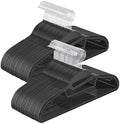 SONGMICS 50 Pack Coat Hangers, Heavy-Duty Plastic Suit Hangers, S-Shaped Opening, Space-Saving, 360º Swivel Hook, 16.3 Inches Wide, Ink Black UCRP41BK-50 by Unknown